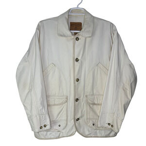 Vintage Arizona Jean Co Jacket Mens Medium White Canvas Utility Chore Coat 90s